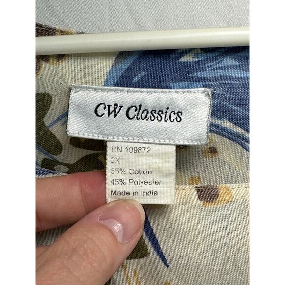 Vintage CW Classics, women’s 2X floral Boho quarter sleeve blouse. - Picture 2 of 6